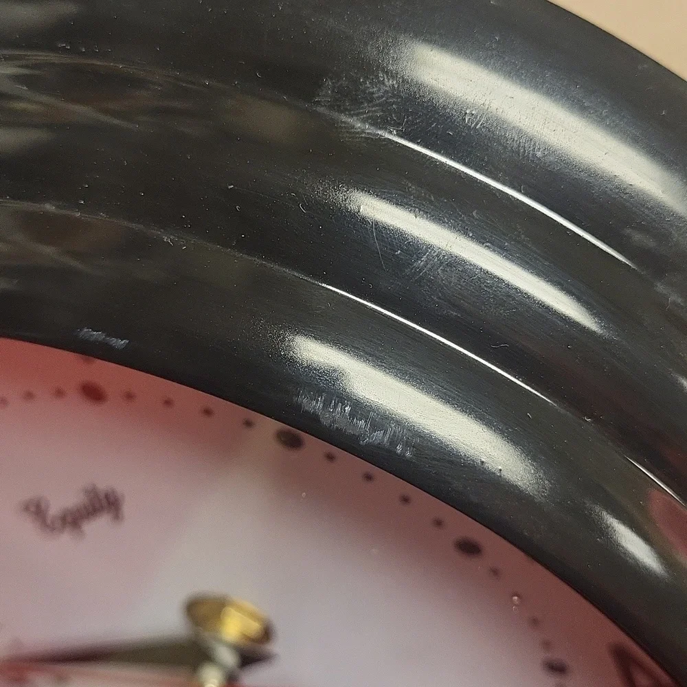 Black Wall Clock Equity Used Gently Approx 8